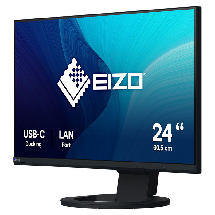 EIZO FlexScan EV2490-BK Monitor 23.8" / 60.5 cm Full HD (1920x1080) IPS con USB-C 70W, HDMI, DisplayPort, Altavoces, Negro