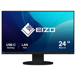 EIZO FlexScan EV2490-BK Monitor 23.8" / 60.5 cm Full HD (1920x1080) IPS con USB-C 70W, HDMI, DisplayPort, Altavoces, Negro
