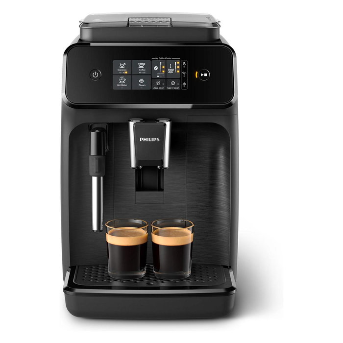 Philips EP1220/00 Cafetera Superautomática 1200 Serie, Molinillo Cerámico Integrado, Espumador de Leche Clásico, 15 Bar, 1.8 L, 1500W, Negro