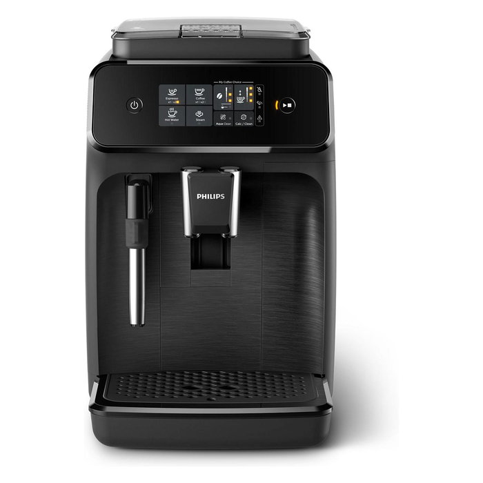 Philips EP1220/00 Cafetera Superautomática 1200 Serie, Molinillo Cerámico Integrado, Espumador de Leche Clásico, 15 Bar, 1.8 L, 1500W, Negro