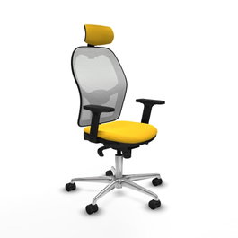 PIQUERAS Y CRESPO Silla de oficina Jorquera con mecanismo Sincro, Amarillo y Blanco