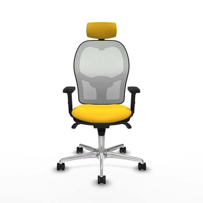 PIQUERAS Y CRESPO Silla de oficina Jorquera con mecanismo Sincro, Amarillo y Blanco