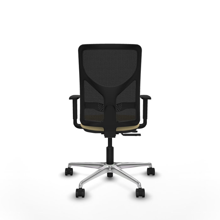 PIQUERAS Y CRESPO Silla de oficina Motilla con mecanismo Sincro/Traslack Crema y Negro