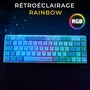The G-Lab KEYZ-HYDRO-WG/FR Teclado para juegos 60% AZERTY Retroiluminado Gris/Blanco Cableado