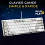 The G-Lab KEYZ-HYDRO-WG/FR Teclado para juegos 60% AZERTY Retroiluminado Gris/Blanco Cableado