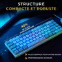 The G-Lab KEYZ-HYDRO-WG/FR Teclado para juegos 60% AZERTY Retroiluminado Gris/Blanco Cableado