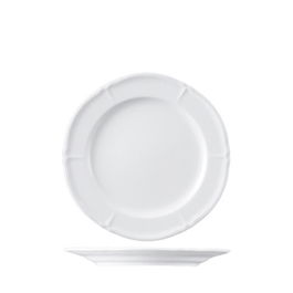 Langenthal - Plato Llano Barroco, Colección Grabada, Vajilla Blanca, Diámetro 16 cm (Set de 6)