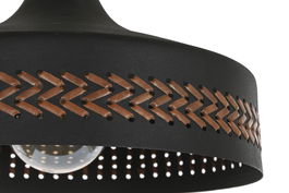 DKD Home Decor Lámpara de Techo Moderna Negro Crema Metal y PU 35 x 35 x 20 cm (2 Unidades)