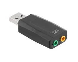 T'nb Adaptador de audio USB con tarjeta de sonido 5.1 y 2 jacks - negro
