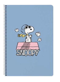Safta Libreta Espiral Snoopy Formato Folio de 80 Hojas Cuadriculadas