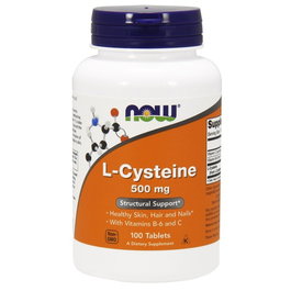 NOW L-Cisteína 500 mg con Vitamina B6 y C, 100 comprimidos