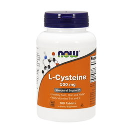 NOW Foods L-Cisteína 500mg, 100 Comprimidos, Aminoácido Azufrado para Metabolismo