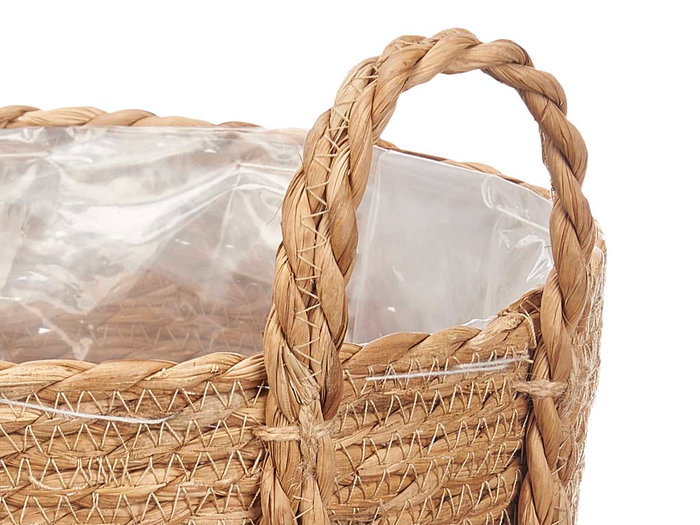GIFTDECOR Set de 3 Cestos Cónicos con Asas en Esparto y Plástico