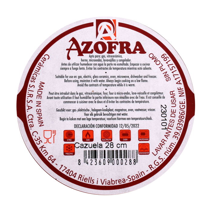 Azofra Cazuela Vitro 28 cm (4 Unidades)