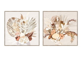 DKD Home Decor Cuadros Enmarcados Ramo de 100x100 cm (Pack de 2)