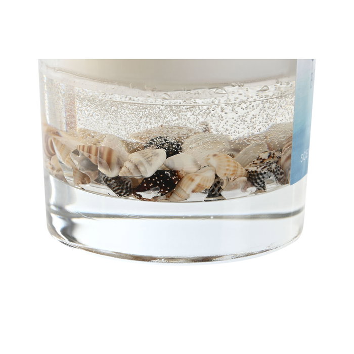 DKD Home Decor Vela Cristal con Conchas Blanca 182g