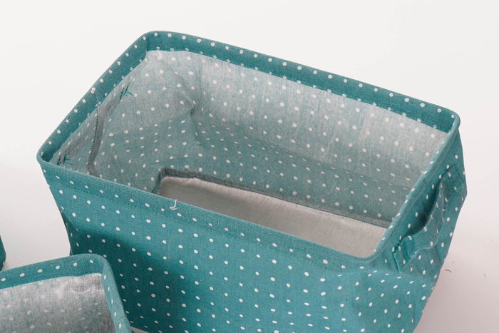 DKD Home Decor Set de 3 Cestas de Almacenamiento Algodón Poliéster 35x25x22 cm