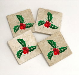 Hermia Felpudo de Cristal TBA9346 Piedra Natural Impresión UV 10x10cm Juego de 4 Piezas