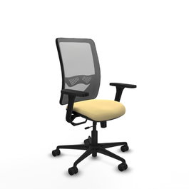 PIQUERAS Y CRESPO Silla de oficina Zulema con mecanismo Sincro/Traslack, Crema y Gris