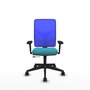 PIQUERAS Y CRESPO Silla de oficina Motilla con mecanismo Sincro/Traslack, Azul y Turquesa
