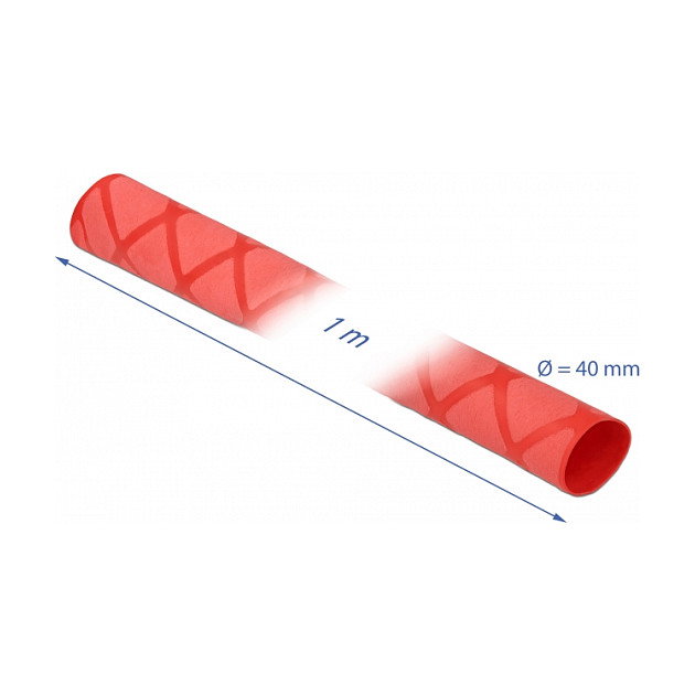 DeLOCK Tubo termorretráctil con patrón en X antideslizante rojo 1 m x 40 mm DeLOCK Tubo termorretráctil con patrón en X antideslizante rojo 1 m x 40 mm