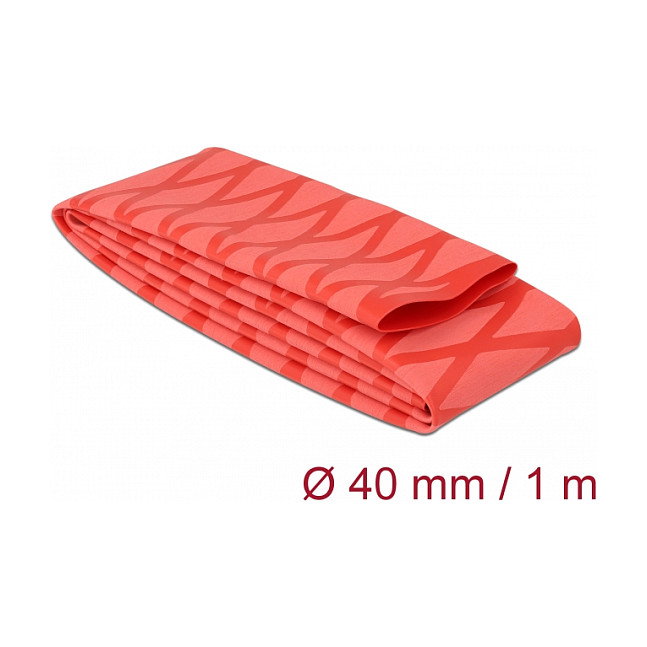 DeLOCK Tubo termorretráctil con patrón en X antideslizante rojo 1 m x 40 mm DeLOCK Tubo termorretráctil con patrón en X antideslizante rojo 1 m x 40 mm