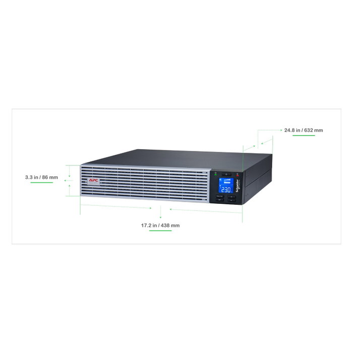 APC Easy UPS On-Line 3000VA 2700W 2U Rack Negro/Plata