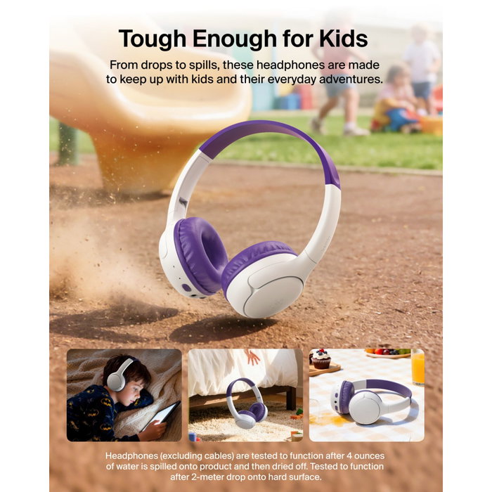 Belkin Soundform Mini 2 Wireless On-Ear Kids Purple AUD012hqPU