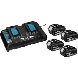 Makita 199483-0 Power Source Kit con 4 baterías LXT 18V 5Ah y cargador doble