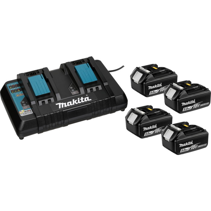 Makita 199483-0 Power Source Kit con 4 baterías LXT 18V 5Ah y cargador doble Makita 199483-0 Power Source Kit con 4 baterías LXT 18V 5Ah y cargador doble