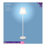 Lumineo Lámpara de pie recargable con mando a distancia, blanco, 150 cm
