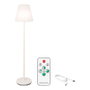 Lumineo Lámpara de pie recargable con mando a distancia, blanco, 150 cm