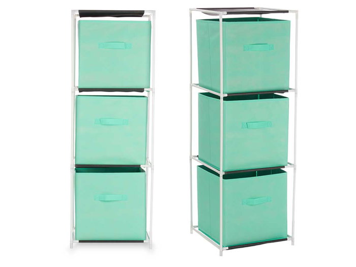 Kipit Estantería 3 Cajones TNT Menta 32x7.5x32cm (Set de 6)