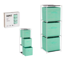 Kipit Estantería 3 Cajones TNT Menta 32x7.5x32cm (Set de 6)