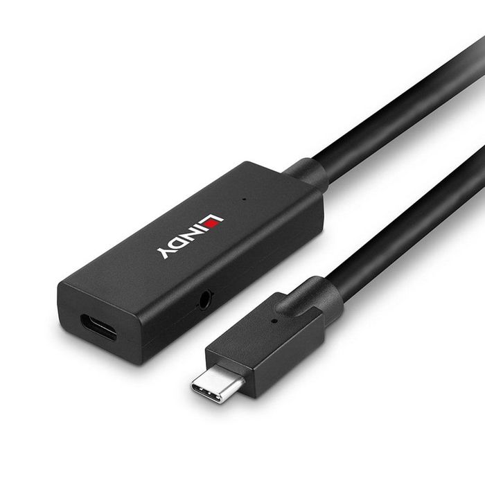 Lindy USB 3.2 Gen 2 C/C Active Extension Cable de 5m para Transferencia de Datos de Alta Velocidad