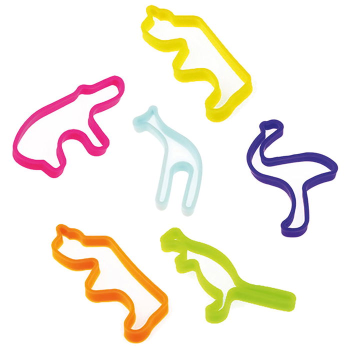 Jeux 2 momes Juego de 6 Pulseras Elásticas Formas Variadas de Silicona