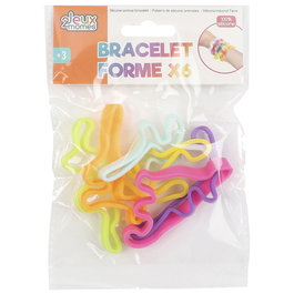 Jeux 2 momes Juego de 6 Pulseras Elásticas Formas Variadas de Silicona