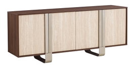 DKD Home Decor Buffet Simil Mármol Marrón y Beige