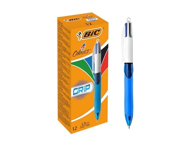 Bic Bolígrafo de 4 Colores con Grip de Caucho Ergonómico Bic Bolígrafo de 4 Colores con Grip de Caucho Ergonómico