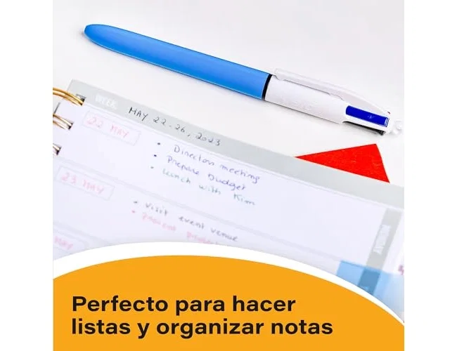 Bic Bolígrafo de 4 Colores con Grip de Caucho Ergonómico Bic Bolígrafo de 4 Colores con Grip de Caucho Ergonómico