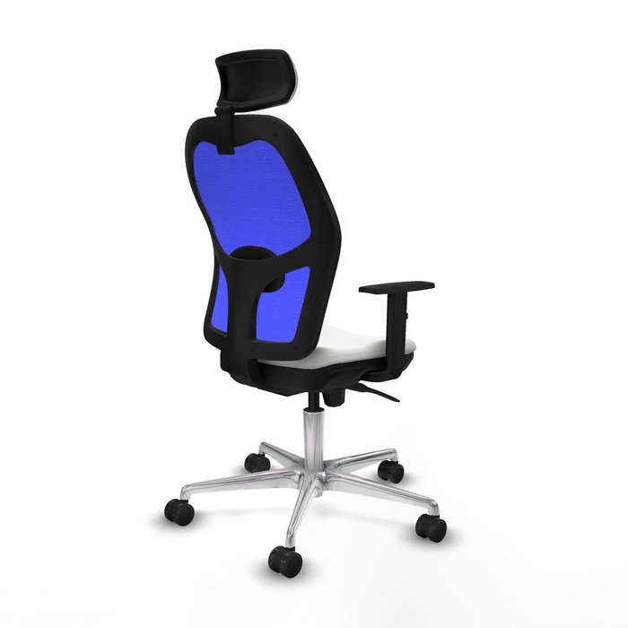 PIQUERAS Y CRESPO Silla de oficina Jorquera con mecanismo Sincro, tela Blanca y malla Azul PIQUERAS Y CRESPO Silla de oficina Jorquera con mecanismo Sincro, tela Blanca y malla Azul