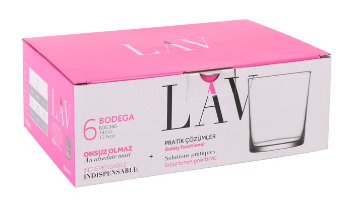 Lav Set 6 Vasos Pinta 340 cc (8 Cajas)