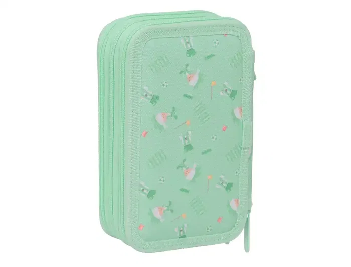 Safta Plumier Escolar Real Betis Balompié Preescolar Triple Cremallera, 37 Piezas, 195x125x55 mm