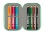 Safta Plumier Escolar Real Betis Balompié Preescolar Triple Cremallera, 37 Piezas, 195x125x55 mm