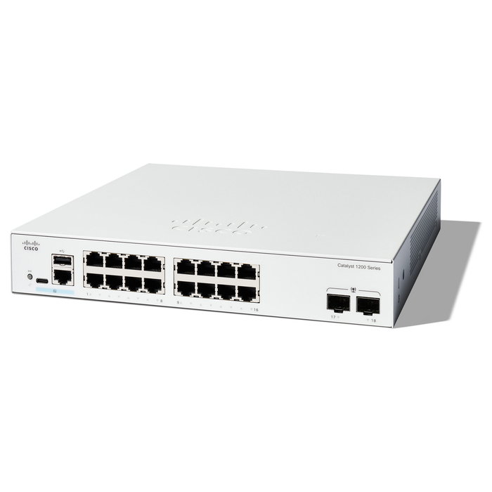 Cisco CATALYST 1200 Switch Gestionado 16-Port GE 2x1G Cisco CATALYST 1200 Switch Gestionado 16-Port GE 2x1G