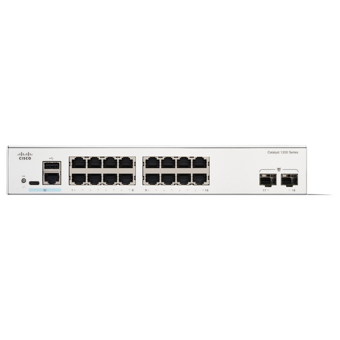 Cisco CATALYST 1200 Switch Gestionado 16-Port GE 2x1G Cisco CATALYST 1200 Switch Gestionado 16-Port GE 2x1G