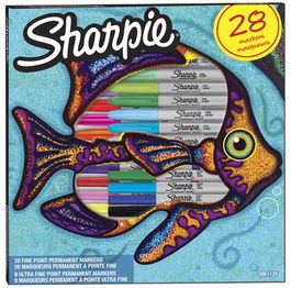 Rotulador Permanente Sharpie Fine&Ultra Fine Big Pack Pez Caja Regalo De 28 20X Fine Surtido 8X Ultra Fine Surtido