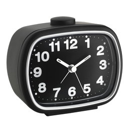 TFA Reloj despertador analógico 60.1017.01 negro y blanco