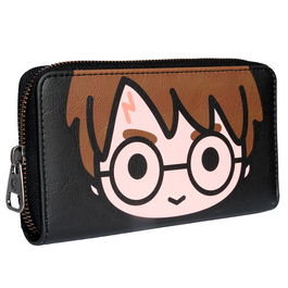 KARACTERMANIA Billetero Chibi Harry Potter 10x19x2cm con 12 compartimentos para tarjetas, dos para billetes y monedero con cremallera.