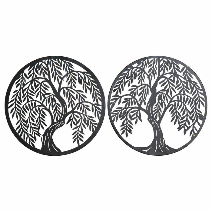 DKD Home Decor Decoración de Pared de Metal Árbol Negro Surtido de 2 Unidades DKD Home Decor Decoración de Pared de Metal Árbol Negro Surtido de 2 Unidades